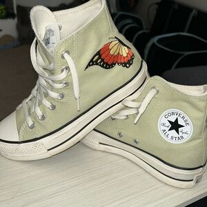 Lightly used custom converse platform high top